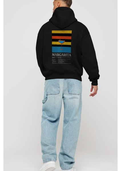 Margarita Kokteyl Arka Baskılı Hoodie Oversize Kapüşonlu Sweatshirt Erkek Kadın fırsatları
