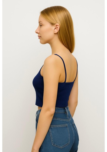 Kadın Siyah Ip Askılı Crop BÜSTIYER-D813 fiyatları