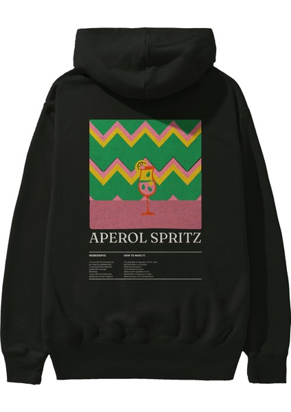 Aperol Spritz Kokteyl Arka Baskılı Hoodie Oversize Kapüşonlu Sweatshirt Erkek Kadın fiyatları