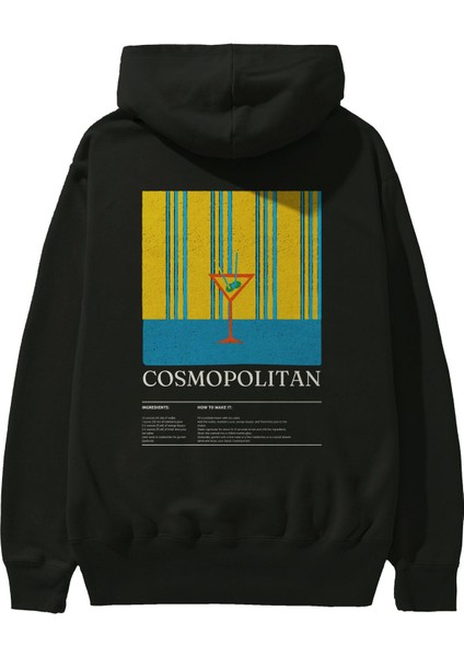 Cosmopolitan Kokteyl Arka Baskılı Hoodie Oversize Kapüşonlu Sweatshirt Erkek Kadın fiyatları
