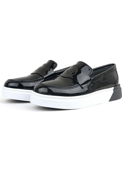 Siyah Rugan Klasik Çocuk Ayakkabı Erkekler İçin Suni Deri Tabanlı Günlük Kullanım indirimleri