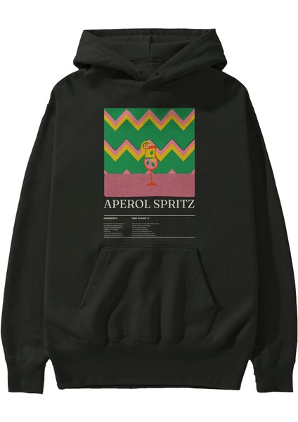 Aperol Spritz Kokteyl Ön Baskılı Hoodie Oversize Kapüşonlu Sweatshirt Erkek Kadın fiyatları