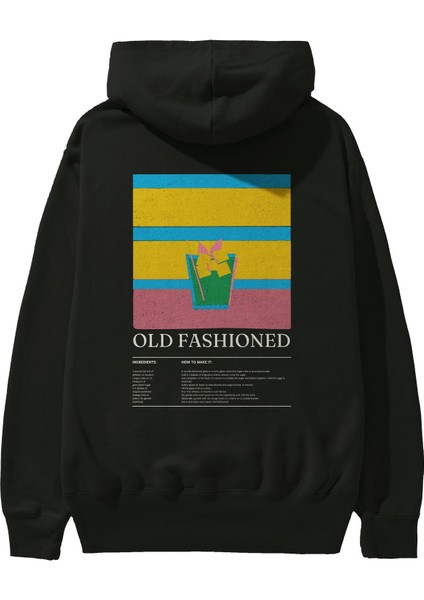 Old Fashioned Kokteyl Arka Baskılı Hoodie Oversize Kapüşonlu Sweatshirt Erkek Kadın fiyatları