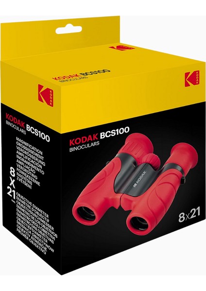 BCS100 Çocuk Dürbünü, 8×21 Kompakt, Kauçuk, Kayış ve Çantalı