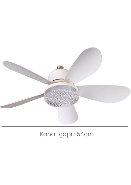 Tay-Tech Rbr Tavan Vantilatörlü LED Ampul, Kumandalı, 3 Renkli, Kademe Ayarlı, Sessiz fiyatları