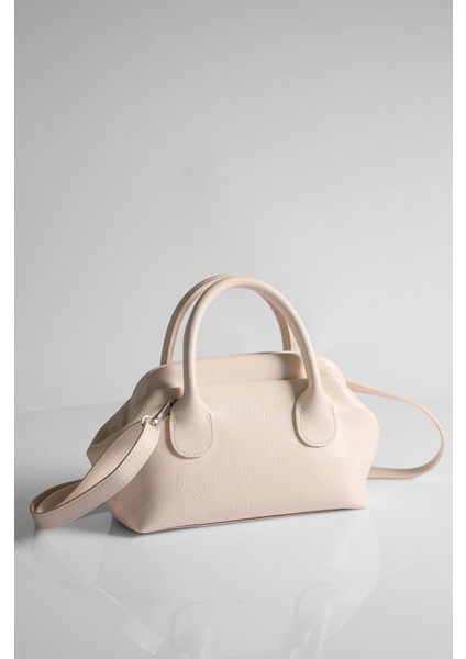 Kadın Krem Uzun Askılı El ve Omuz Çantası