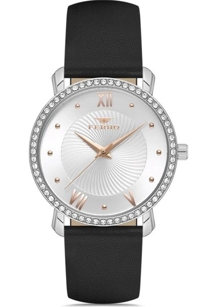 Siyah Deri Kordon Kadın Kol Saati FL21264B-A