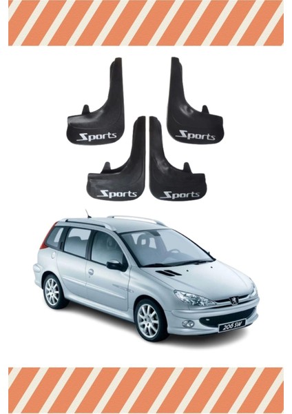 Db Peugeot 206 Stw Tüm Kasalar Sports Yazılı 4'lü Tozluk Çamurluk Paçalık
