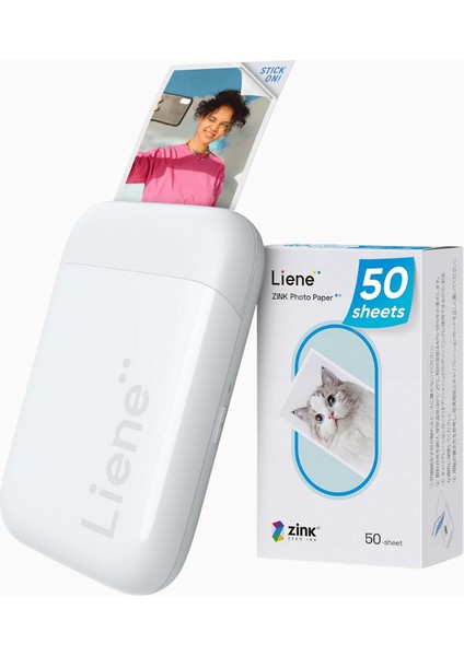 Lıene Pearl K100 Mini Bluetooth Fotoğraf Yazıcısı, 300DPI, Çinko Kağıt