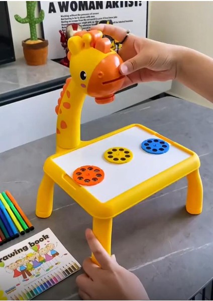 Projeksiyonlu Boyama Masası Işıklı Müzikli (Orta Boy) modelleri