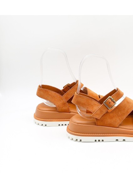 Kadın Hakiki Deri Süet Günlük Sandalet VN470015Y Taba fiyatları