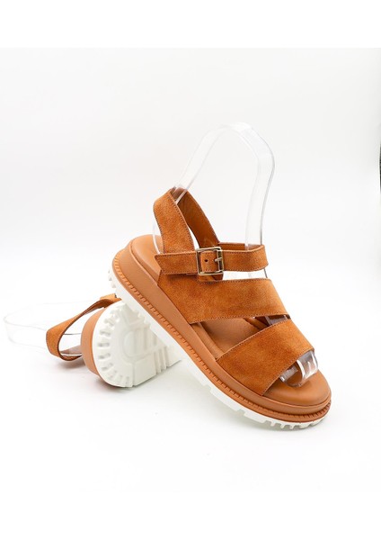 Kadın Hakiki Deri Süet Günlük Sandalet VN470015Y Taba modelleri