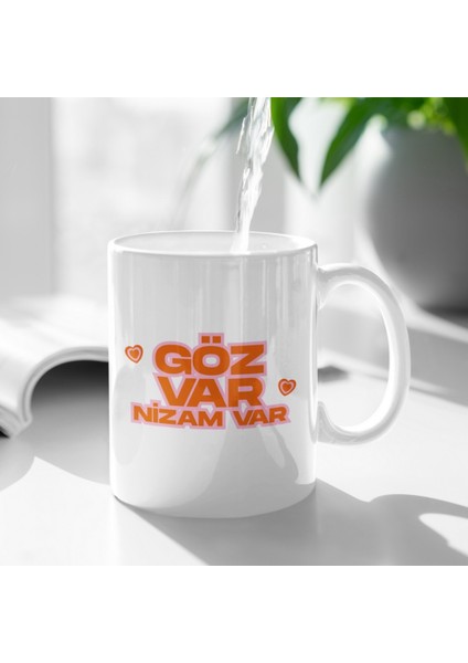 Göz Var Nizam Var Yazılı, Porselen Bardak, Kulplu Bardak, Tabloe 300CC