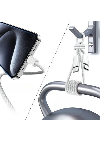 Usb-C To Usb-C 1 Metre Kablo 60W Güç / Pps 2.0 Super Hızlı Şarj / 480 Mbps Data Aktarım Hızı Type-C Ekstra Dayanıklı Hasır