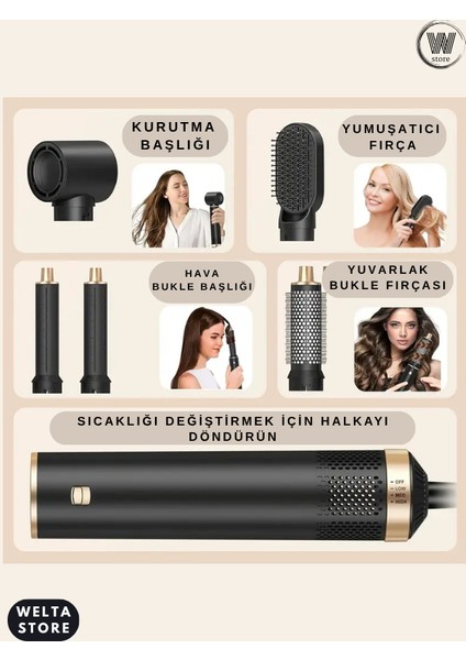 Airwrap Pro Multi-Styler Complete Uzun Hava Üflemeli Saç Şekillendirici &kurutma Makinesi 5 In 1 Set modelleri