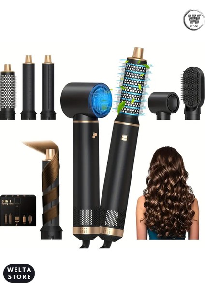 Airwrap Pro Multi-Styler Complete Uzun Hava Üflemeli Saç Şekillendirici &kurutma Makinesi 5 In 1 Set