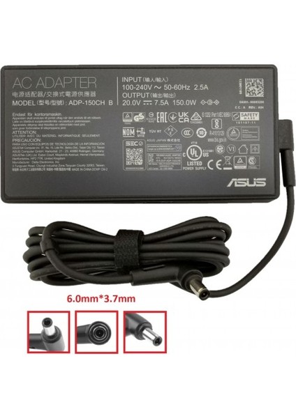 Tuf Gaming FX506LU-HN003 Notebook Adaptörü (20V 7.5A 6.0x3.7) Özellikleri: Asus Tuf Gaming FX506LU-HN003 Laptop Adaptörü