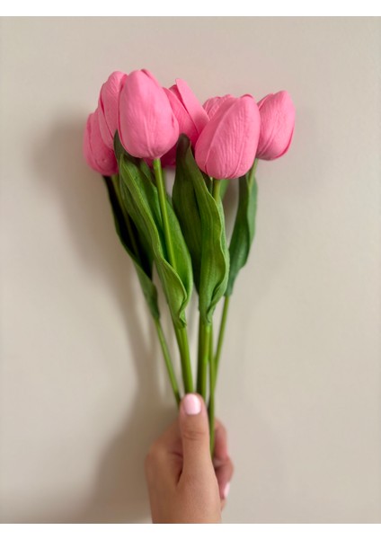 Pembe Yapay Lale 8 Adet ( Tek Yapraklı) fiyatları