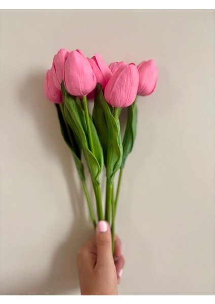 Pembe Yapay Lale 8 Adet ( Tek Yapraklı) modelleri