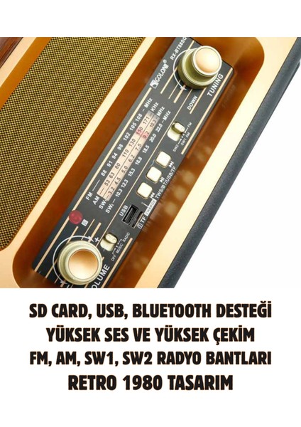 Dx-88 Vintage Radyo - Kumandalı Ve Güneş Enerjili Nostaljik Radyo - Kahverengi Bluetooth Hoparlör & Hediyelik Ev Dekor modelleri
