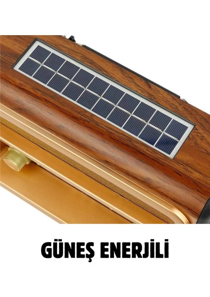 Dx-88 Vintage Radyo - Kumandalı Ve Güneş Enerjili Nostaljik Radyo - Kahverengi Bluetooth Hoparlör & Hediyelik Ev Dekor