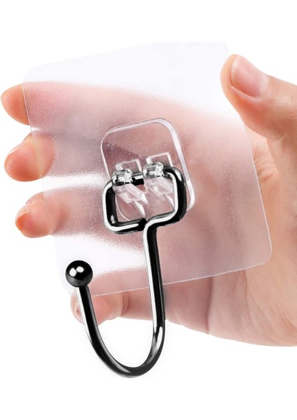 Banyo İçin Siyah Güçlü Yapışkan Kancalar,Yapışkanlı Askılar,Mutfak,Ev Ofis İçin Duvar Askıları 2 Adet