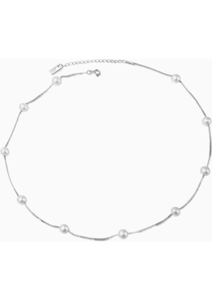 Aılorıa Masako Kolye, 925 Ayar Gümüş Zincirli, Tatlı Su Incili, Zarif ve Işıltılı Tasarım