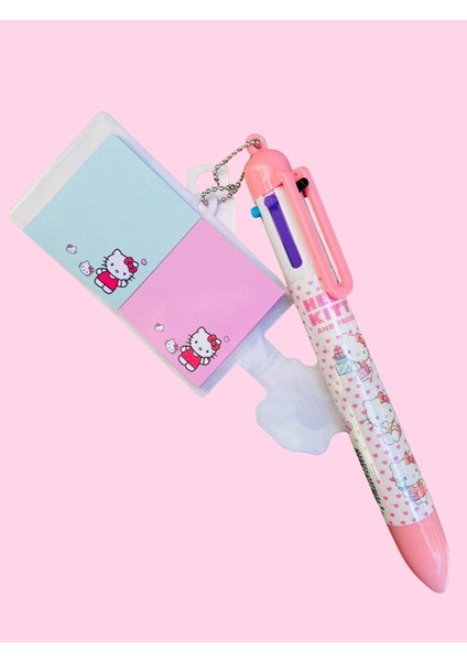 Hello Kitty 6 Renkli Tükenmez Kalem Mini Defter Hediyeli fiyatları