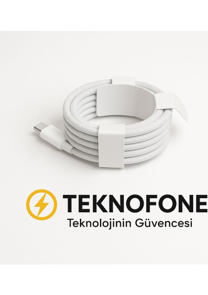 240W 2 Metre Apple Iphone 15 - 16 - Pro - Pro Max Hasır 2 Metre Hızlı Şarj Kablosu Type-C To Type-C