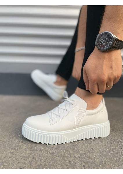 JET-502 Bold Bağcıklı Cilt Erkek Günlük Sneaker Ayakkabı Cbt - Beyaz modelleri