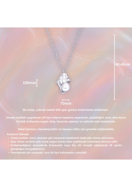 Inci Detaylı Deniz Kabuğu Kolye - 925 Ayar Gümüş - Okyanusun Zerafeti fırsatları