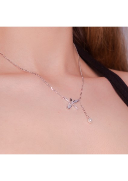 Inci Detaylı Yusufçuk Kolye – 925 Ayar Gümüş – Inci Sallantılı fiyatları