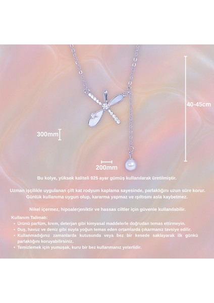 Inci Detaylı Yusufçuk Kolye – 925 Ayar Gümüş – Inci Sallantılı fırsatları