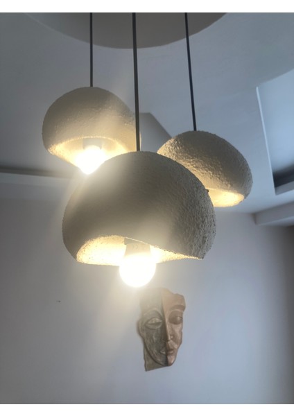 Iskandinav Beton Avize3 Lü Set Bonee Tarzı (21CM) modelleri