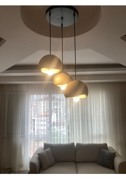 Iskandinav Beton Avize3 Lü Set Bonee Tarzı (21CM) indirimleri