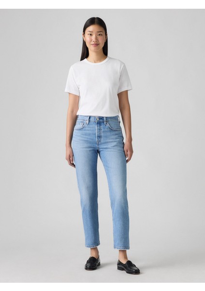 501 Crop Kadın Mavi Jean Pantolon A7739-0034