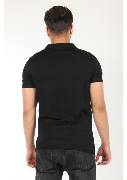 Fermuarlı Yaka Triko T-Shirt indirimleri