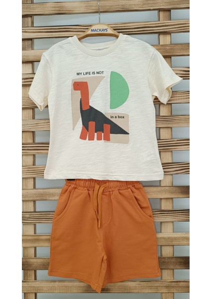 Erkek Dinozorlu Şortlu Takım