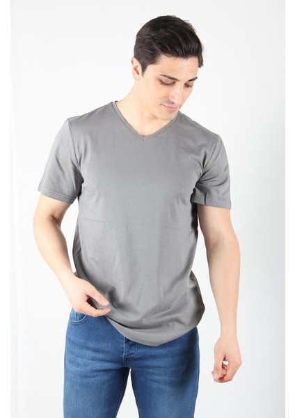 2021 V Yaka Basic Süprem Regular Fit T-Shirt fiyatları