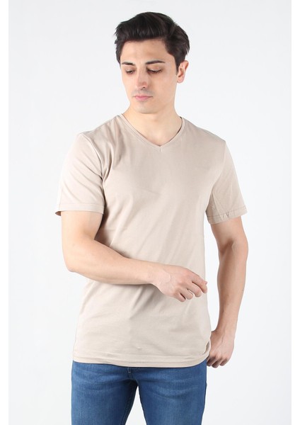 2021 V Yaka Basic Süprem Regular Fit T-Shirt