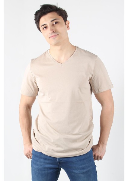 2021 V Yaka Basic Süprem Regular Fit T-Shirt fiyatları