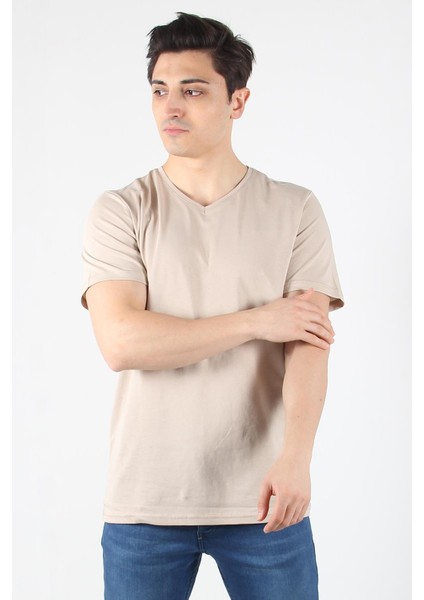 2021 V Yaka Basic Süprem Regular Fit T-Shirt modelleri