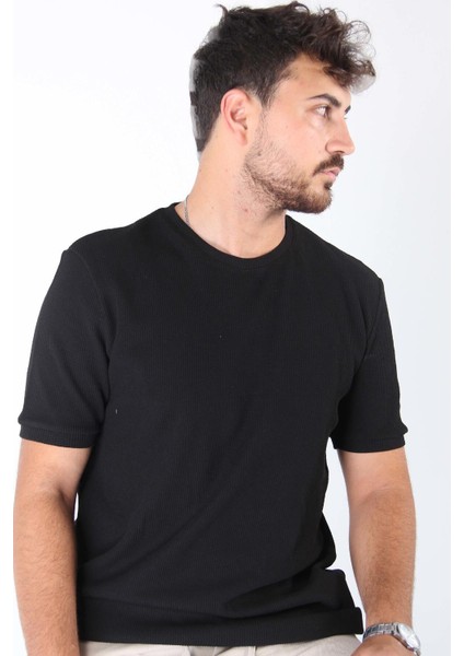 2709 Waffle O Yaka Regular Fit T-Shirt modelleri