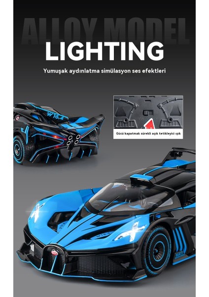 Bugatti Uçan Ateş Meteor Süper Koşu 1:24 Alaşımlı Araba Modeli Oyuncak Araba Metal Araba Modeli Koleksiyonu (Yurt Dışından) modelleri