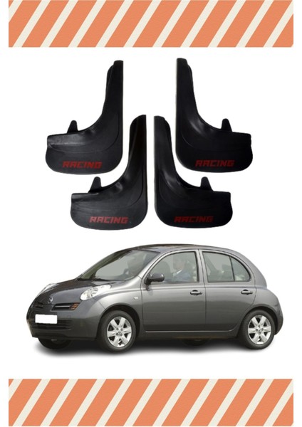 Yb Nissan Micra Racing Yazılı 4'lü Tozluk Çamurluk Paçalık