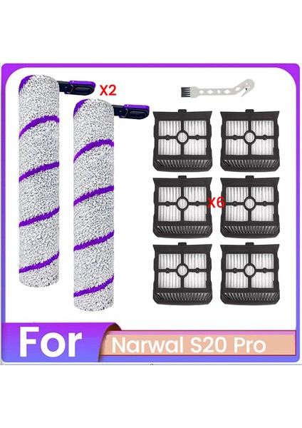 Narwal S20 Pro Is Islak Kuru Vakum Temizleyici Aksesuarları Için Yedek Parçalar Katar Hepa Filtreleri ve Mikrofiber Fırça Silindir (Yurt Dışından)