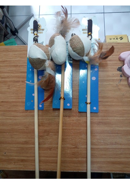 Catnipli Kedi Oyun Olta Tüylü 3'lü Paket