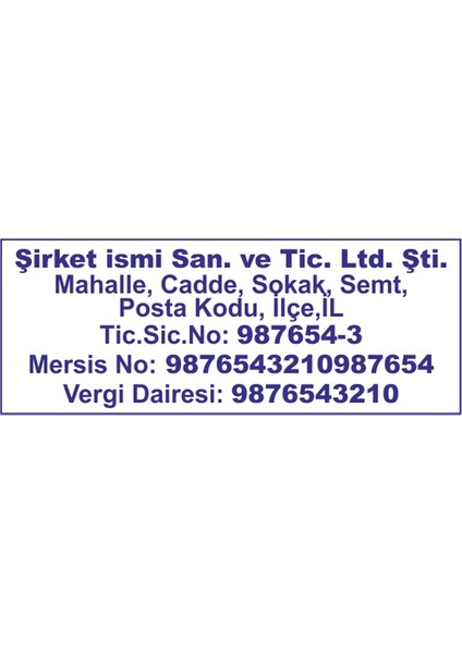 Şirket/Firma Cep Kaşesi Pocket-80 (50mm*19mm) Mavi Keçeli Siyah Kaşe modelleri