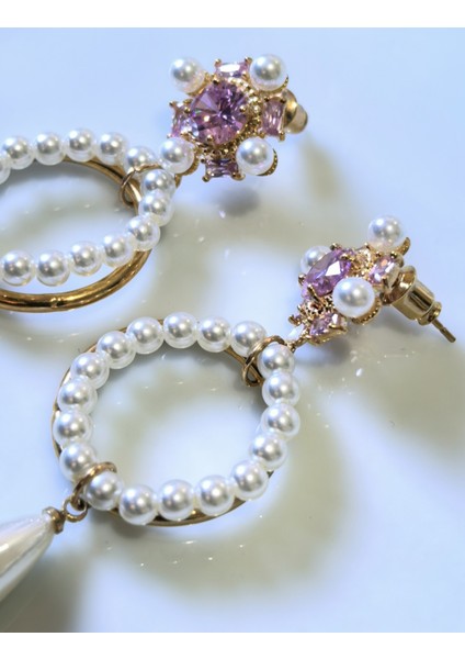 Küpe Zirkon Taşlı Damla Incili Küpe fiyatları