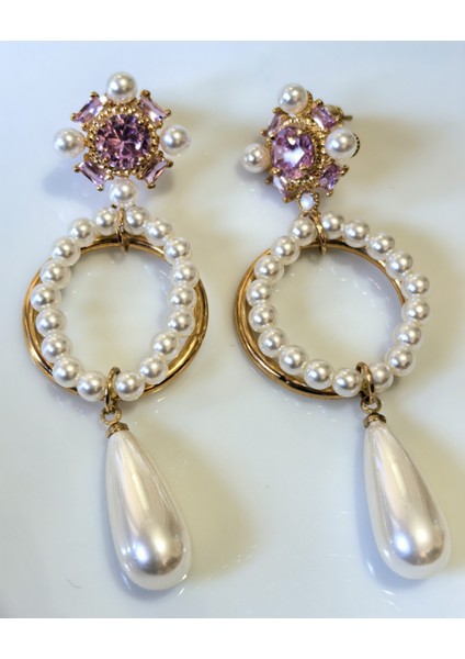 Küpe Zirkon Taşlı Damla Incili Küpe fırsatları